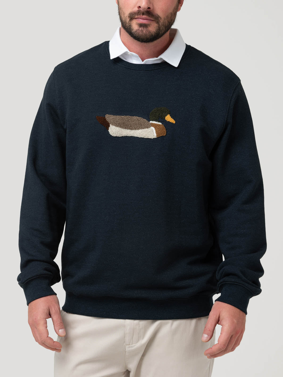 Polerón Algodón Pima Hombre Mallard Azul Rockford
