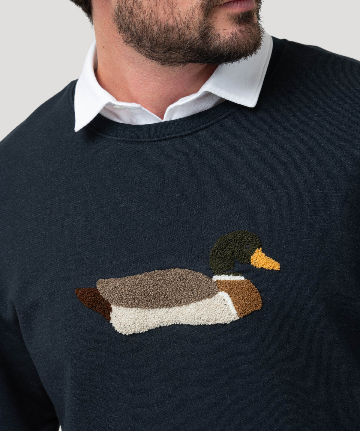 Polerón Algodón Pima Hombre Mallard Azul Rockford