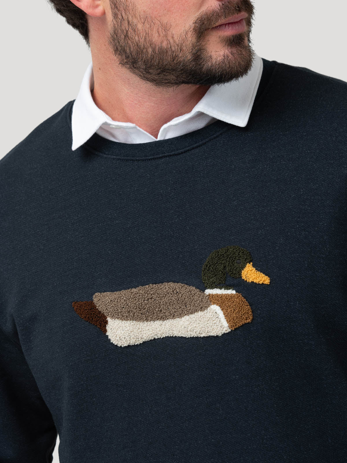 Polerón Algodón Pima Hombre Mallard Azul Rockford