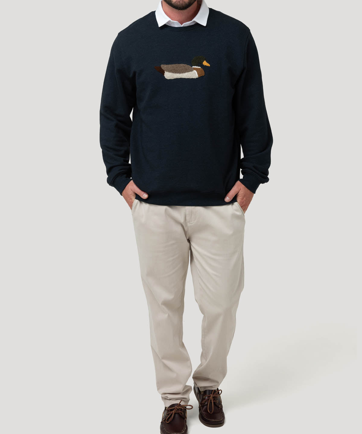Polerón Algodón Pima Hombre Mallard Azul Rockford