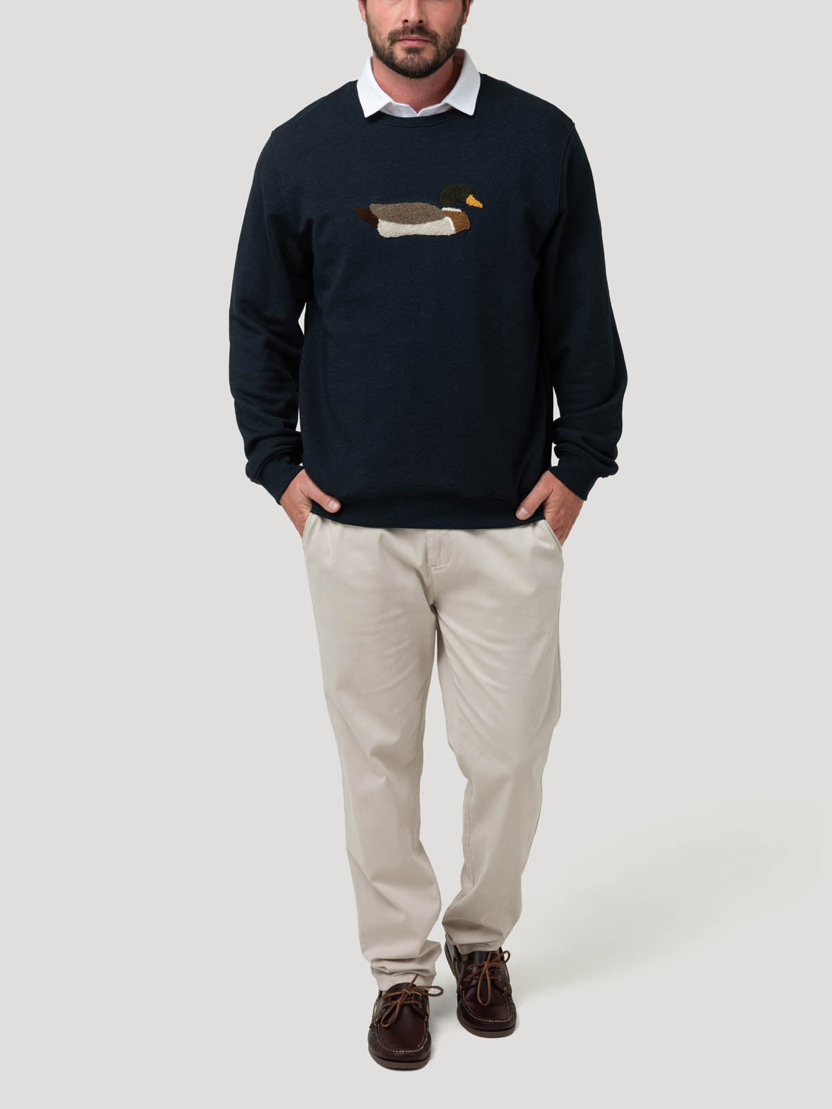Polerón Algodón Pima Hombre Mallard Azul Rockford