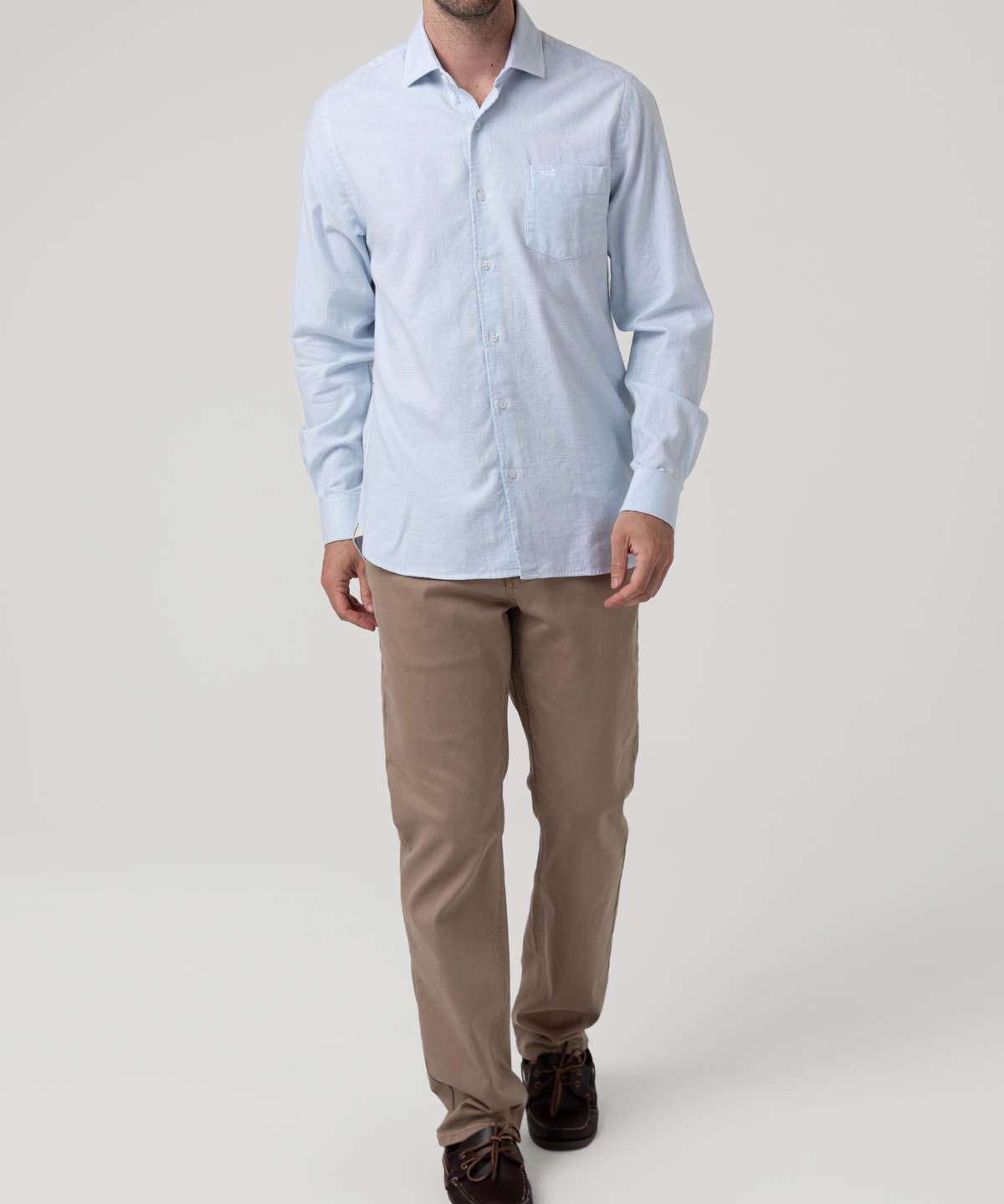 Camisa Algodón Hombre Flasquare Celeste Rockford