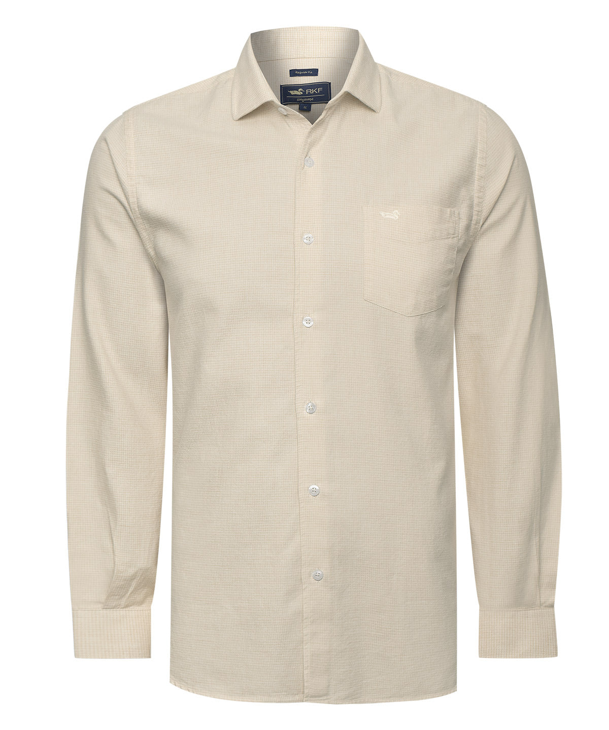 Camisa Algodón Hombre Flasquare Beige Rockford