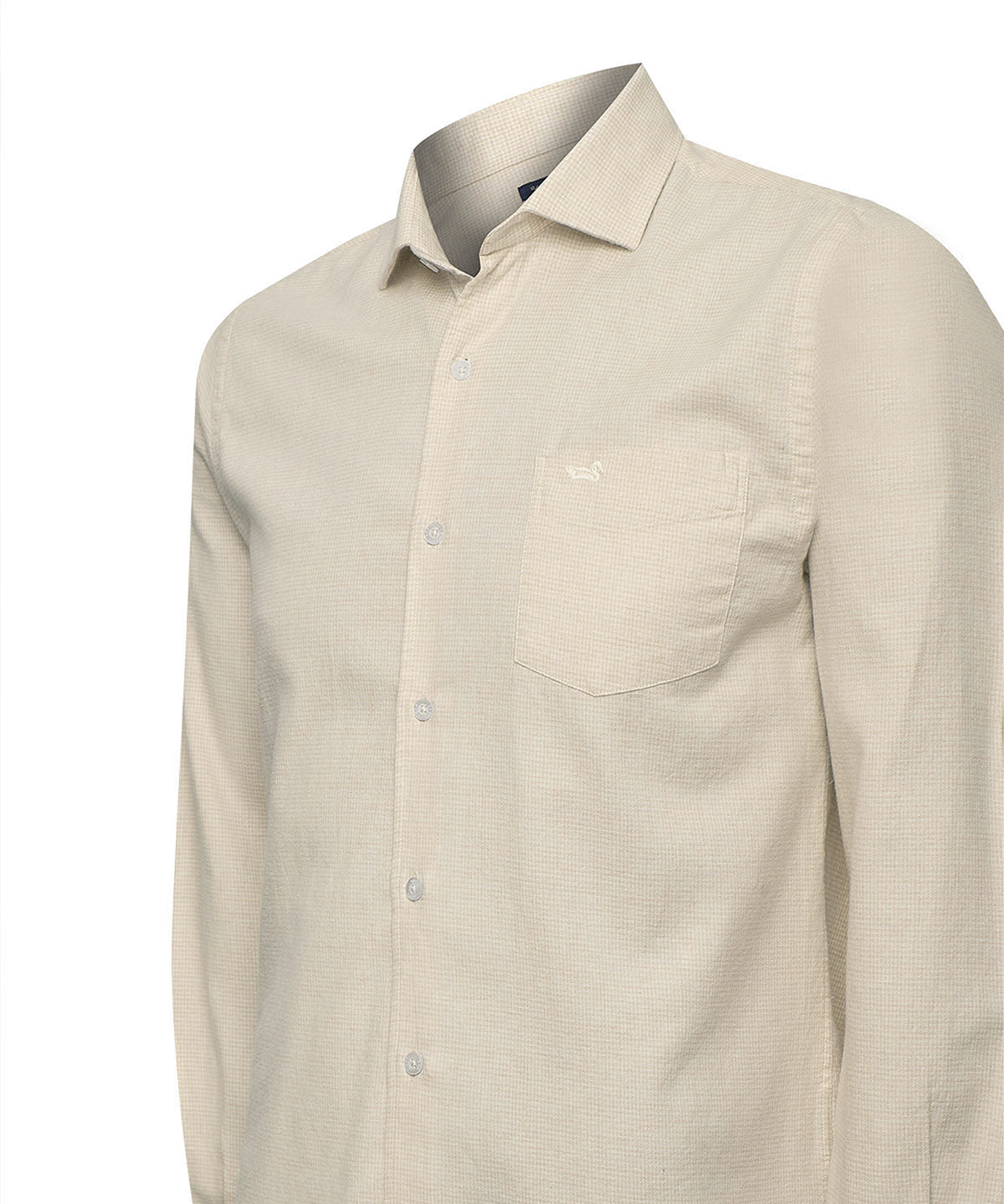 Camisa Algodón Hombre Flasquare Beige Rockford