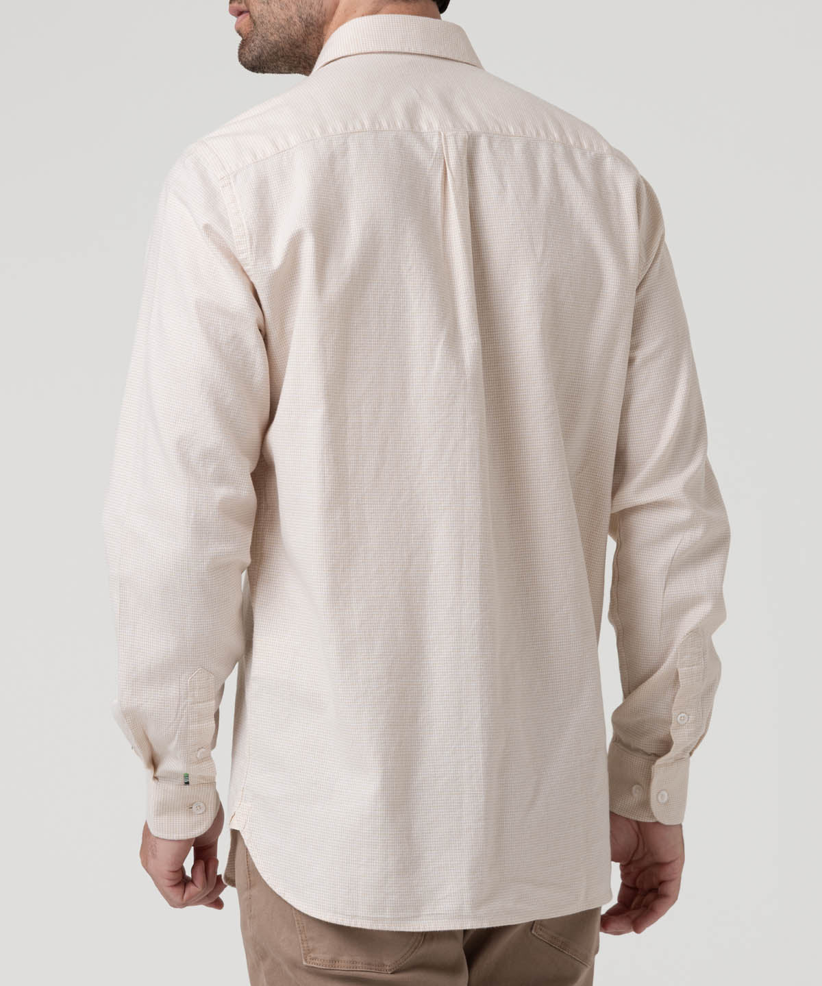 Camisa Algodón Hombre Flasquare Beige Rockford