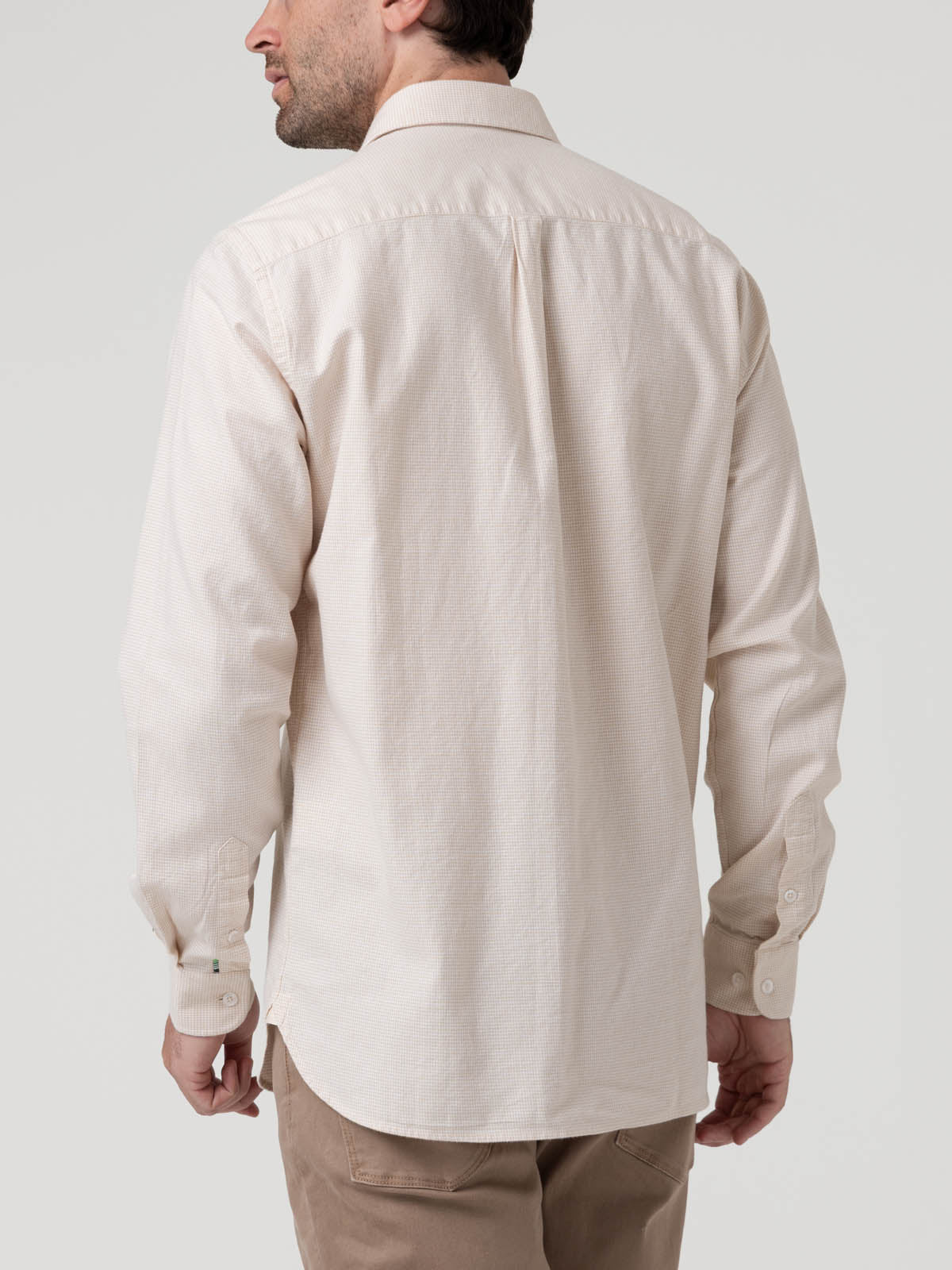 Camisa Algodón Hombre Flasquare Beige Rockford