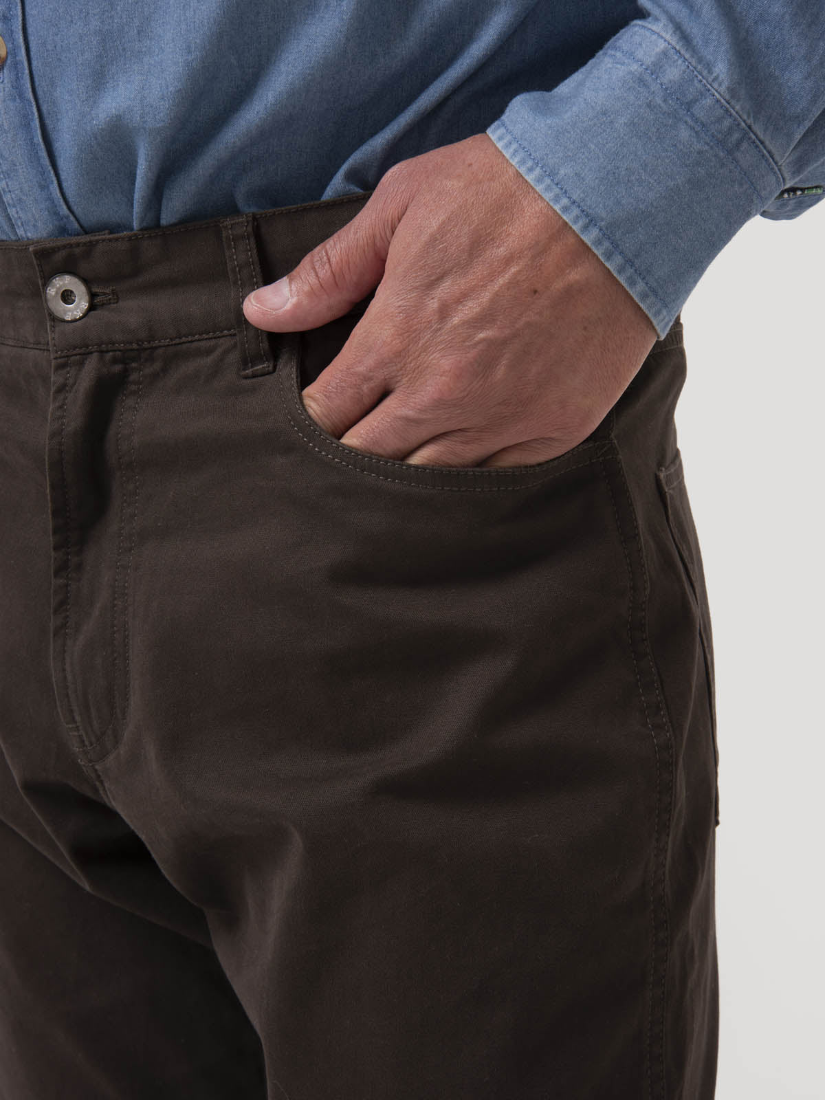 Pantalón Algodón Hombre Five Café Rockford