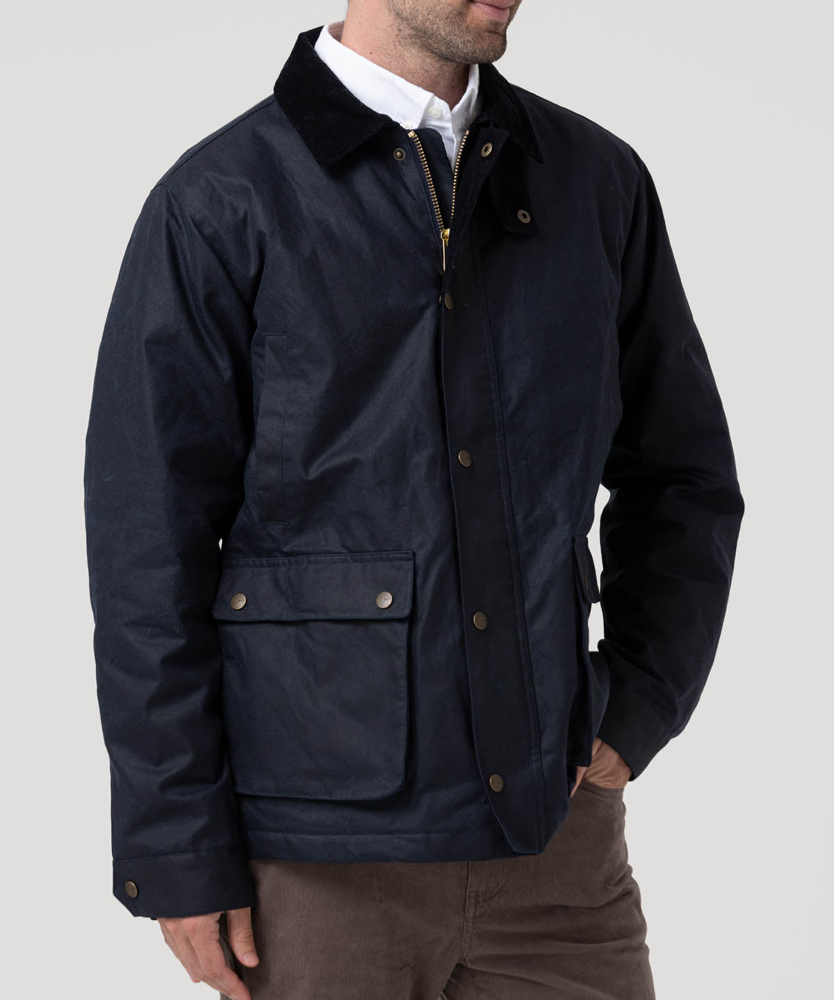 Chaqueta Algodón Hombre Wax Azul Rockford