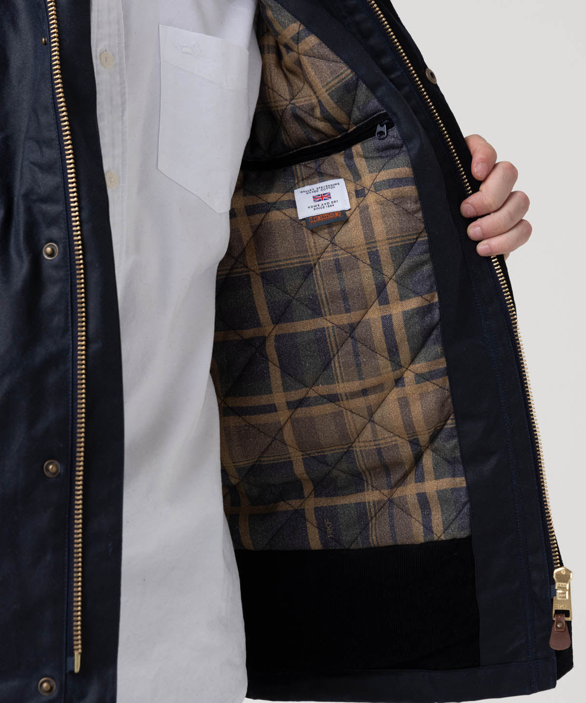 Chaqueta Algodón Hombre Wax Azul Rockford