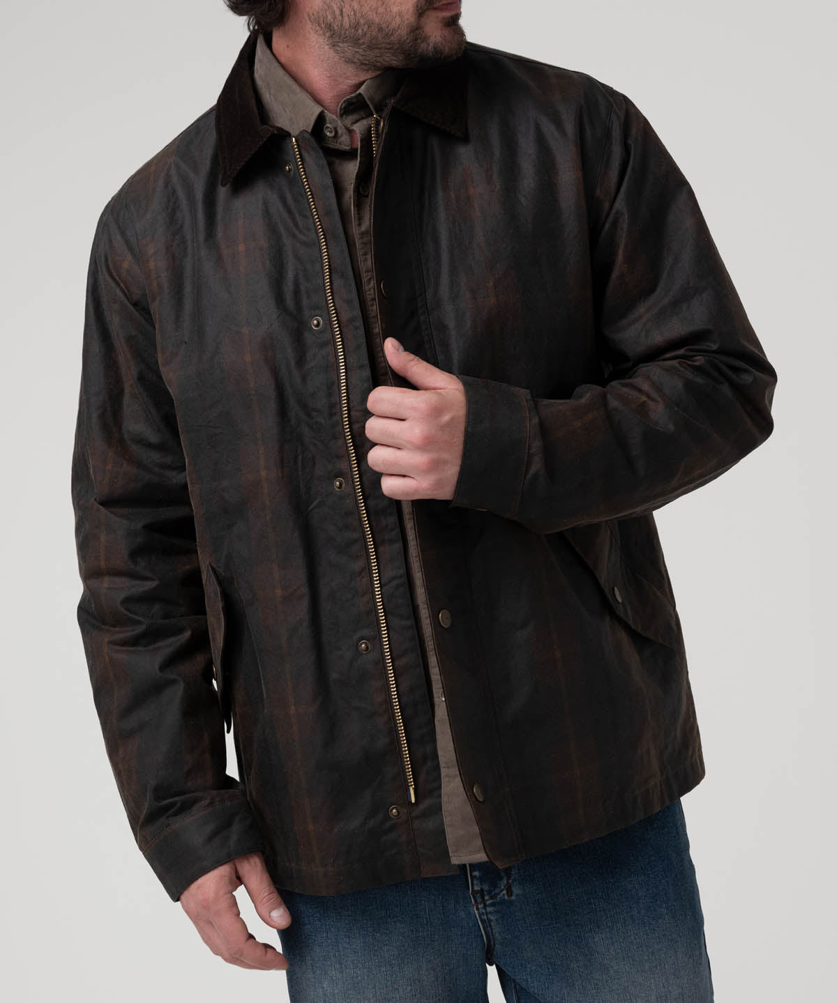 Chaqueta Algodón Hombre Tartanwax Café Rockford