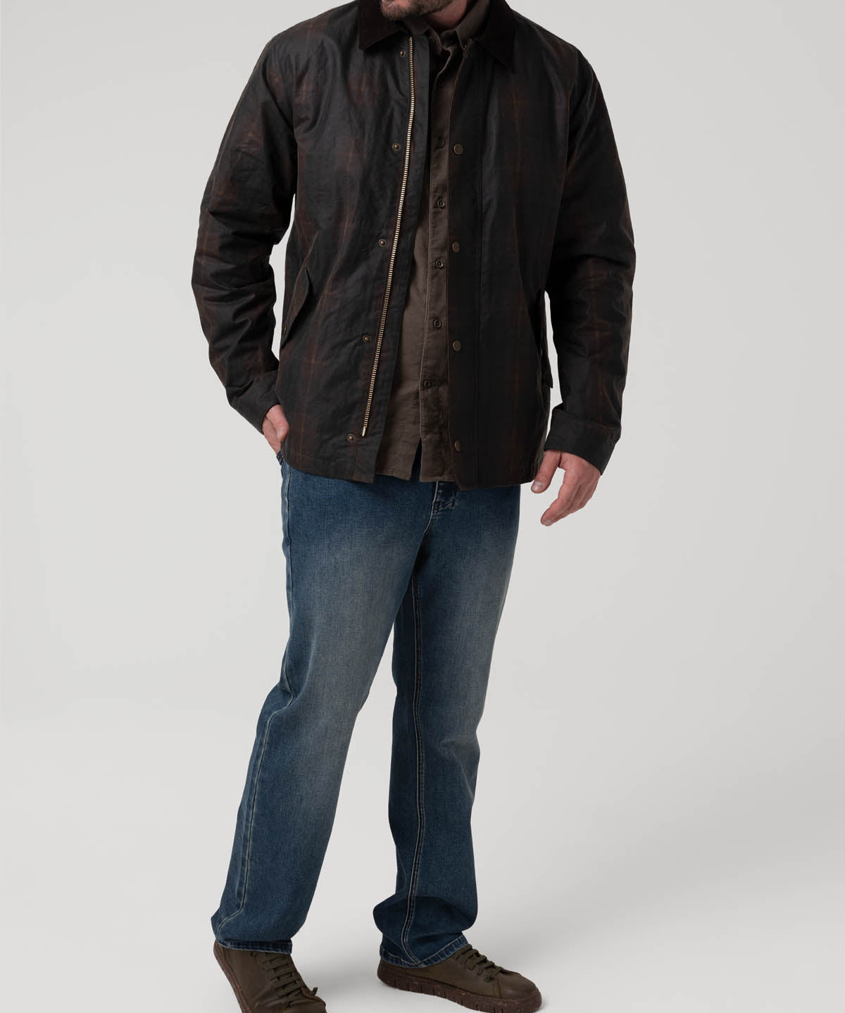 Chaqueta Algodón Hombre Tartanwax Café Rockford