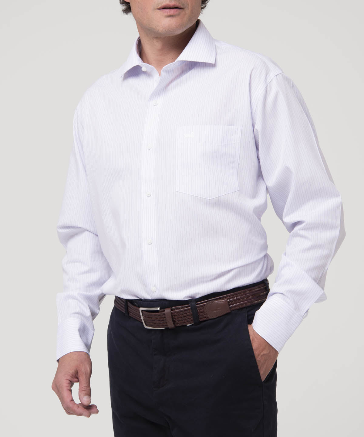 Camisa Algodón Hombre WF PC Café Rockford