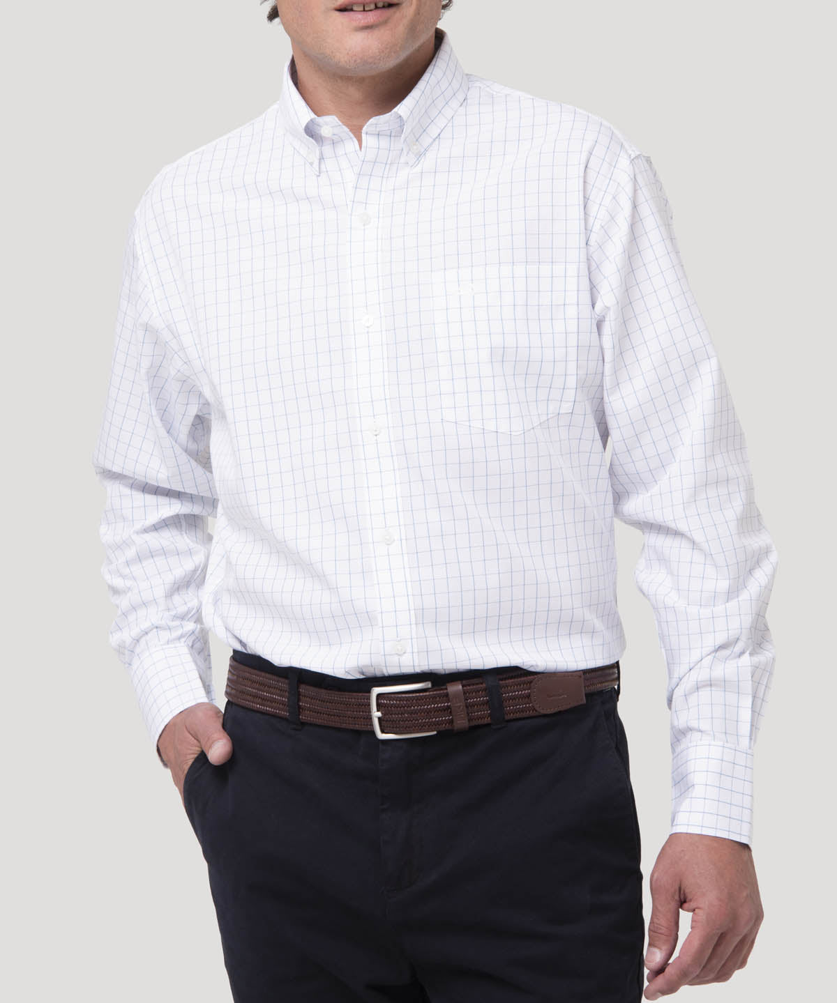 Camisa Algodón Hombre WF PB Azul Rockford
