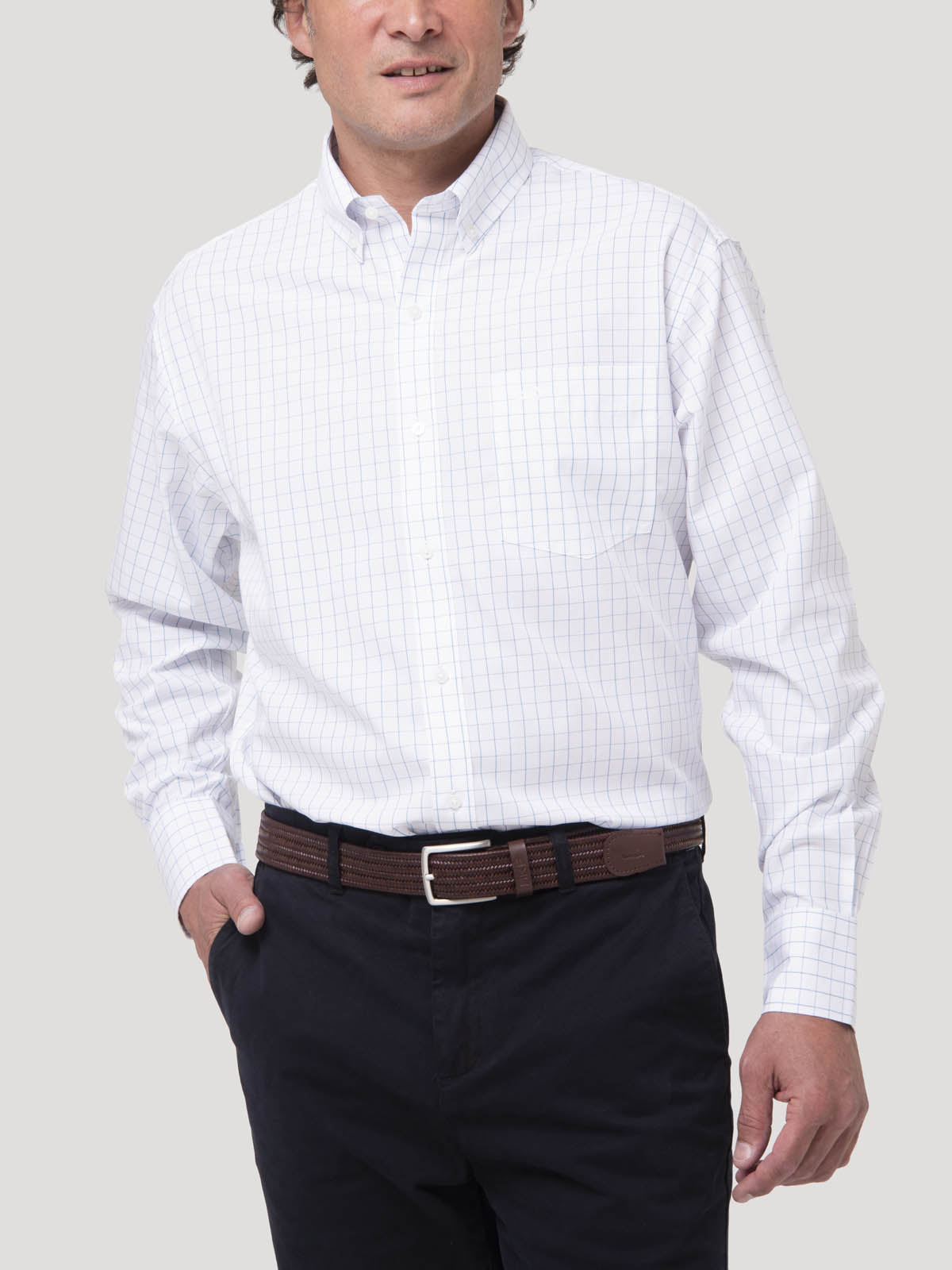 Camisa Algodón Hombre WF PB Azul Rockford