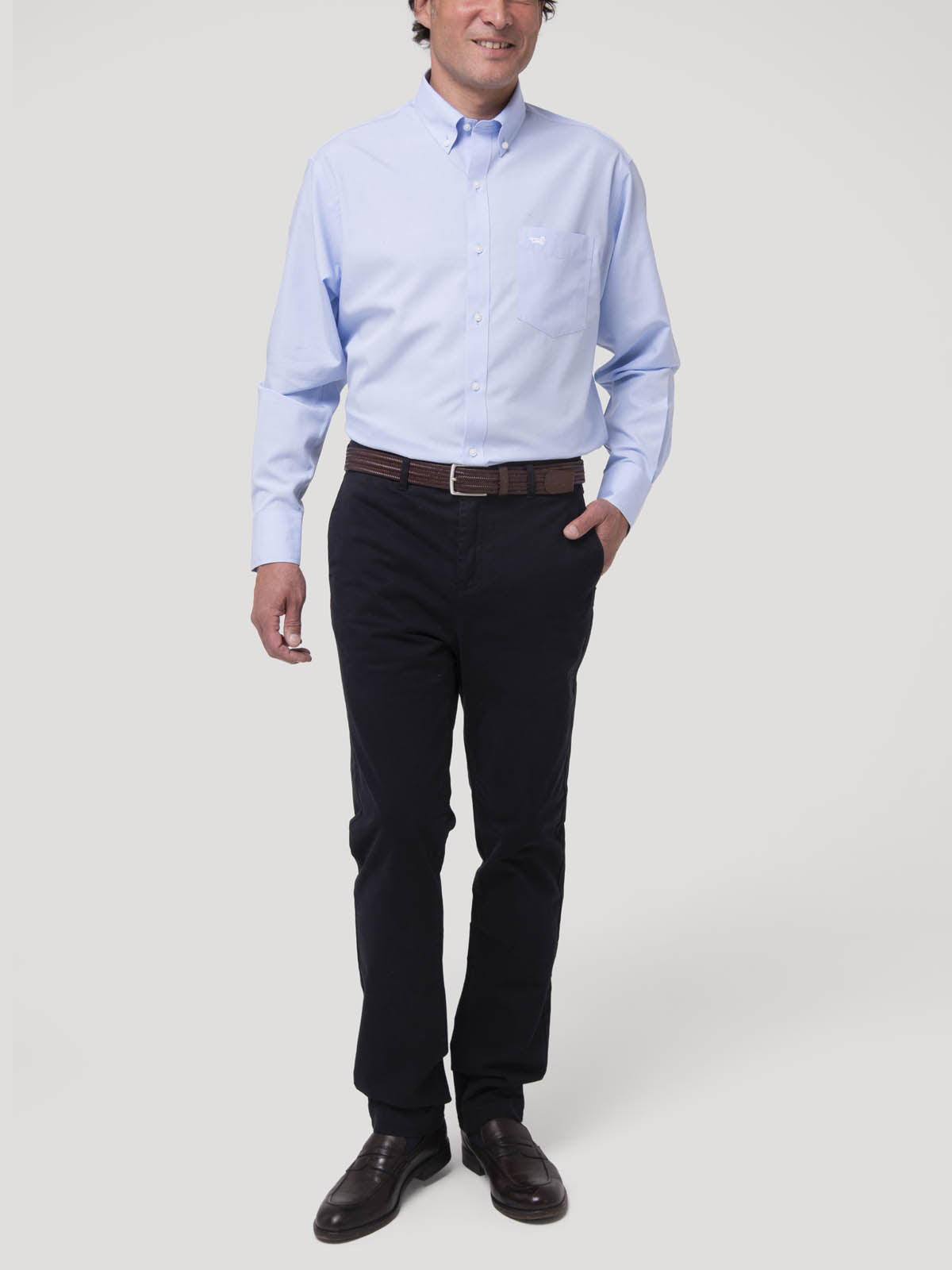 Camisa Algodón Hombre WF PB Azul Rockford
