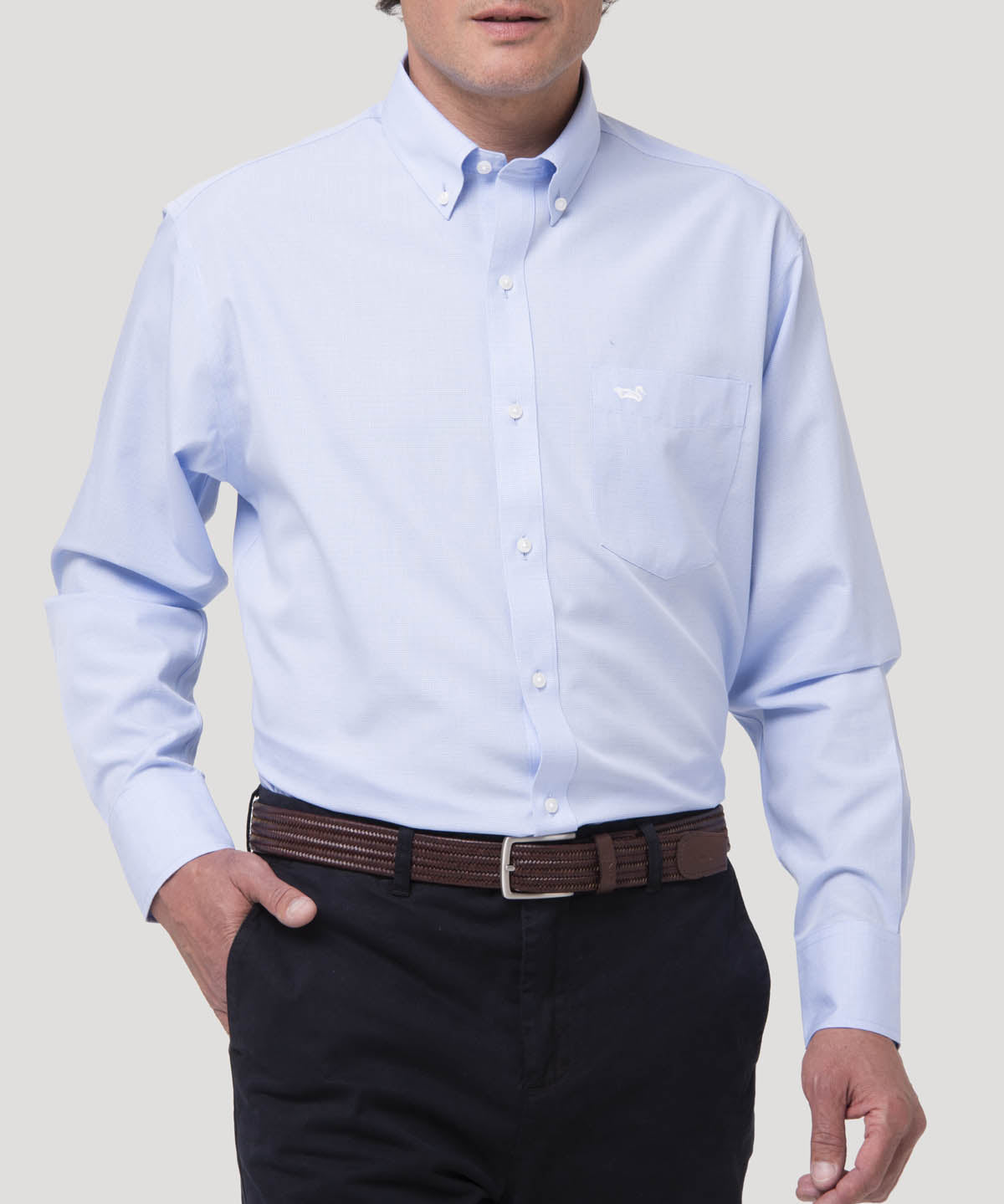 Camisa Algodón Hombre WF PB Azul Rockford