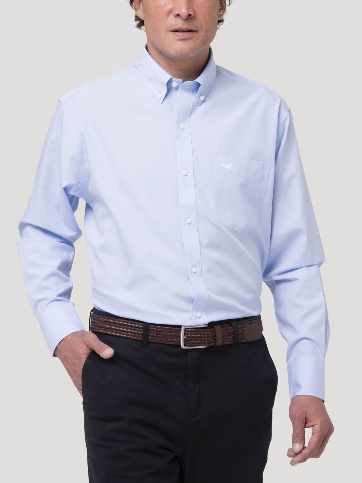 Camisa Algodón Hombre WF PB Azul Rockford