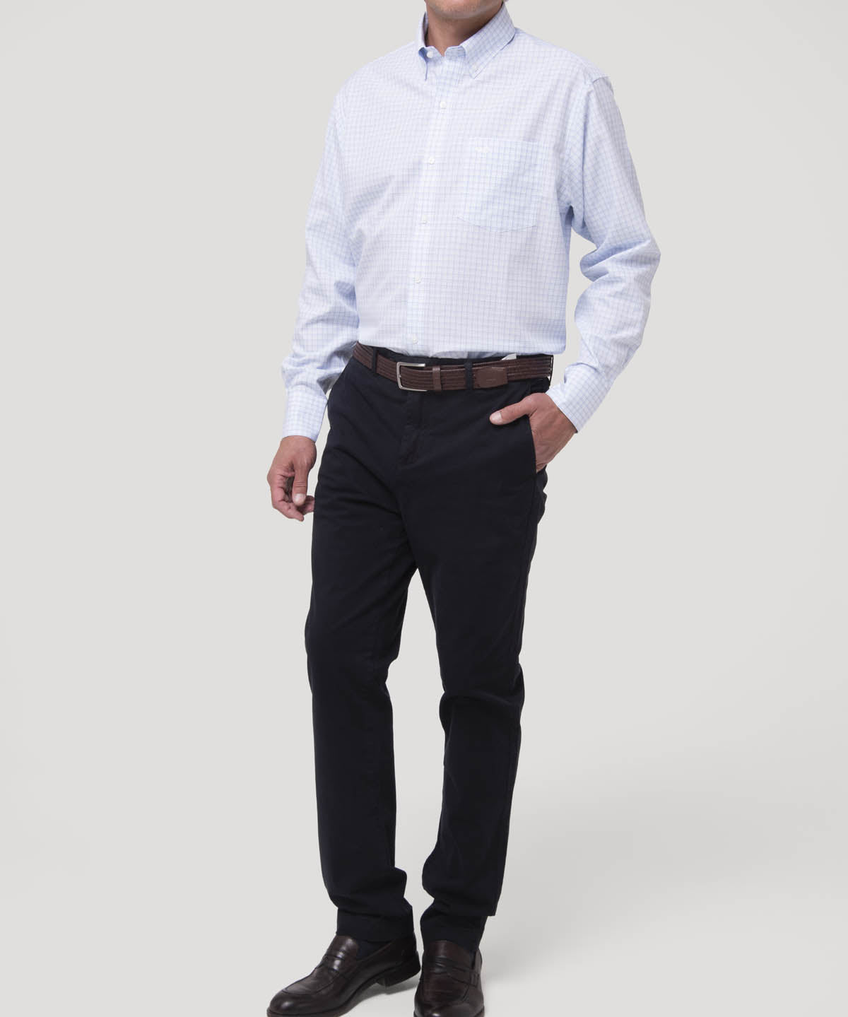 Camisa Algodón Hombre WF PB Café Rockford