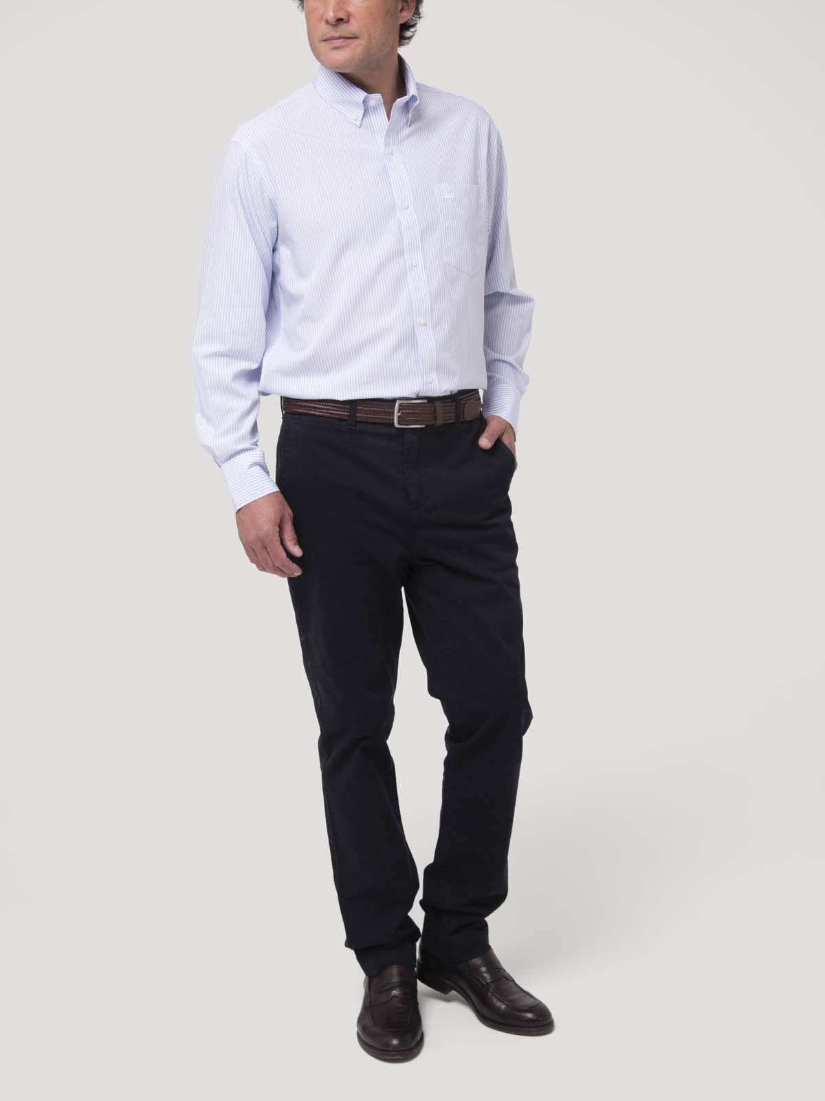 Camisa Algodón Hombre WF PB Café Rockford