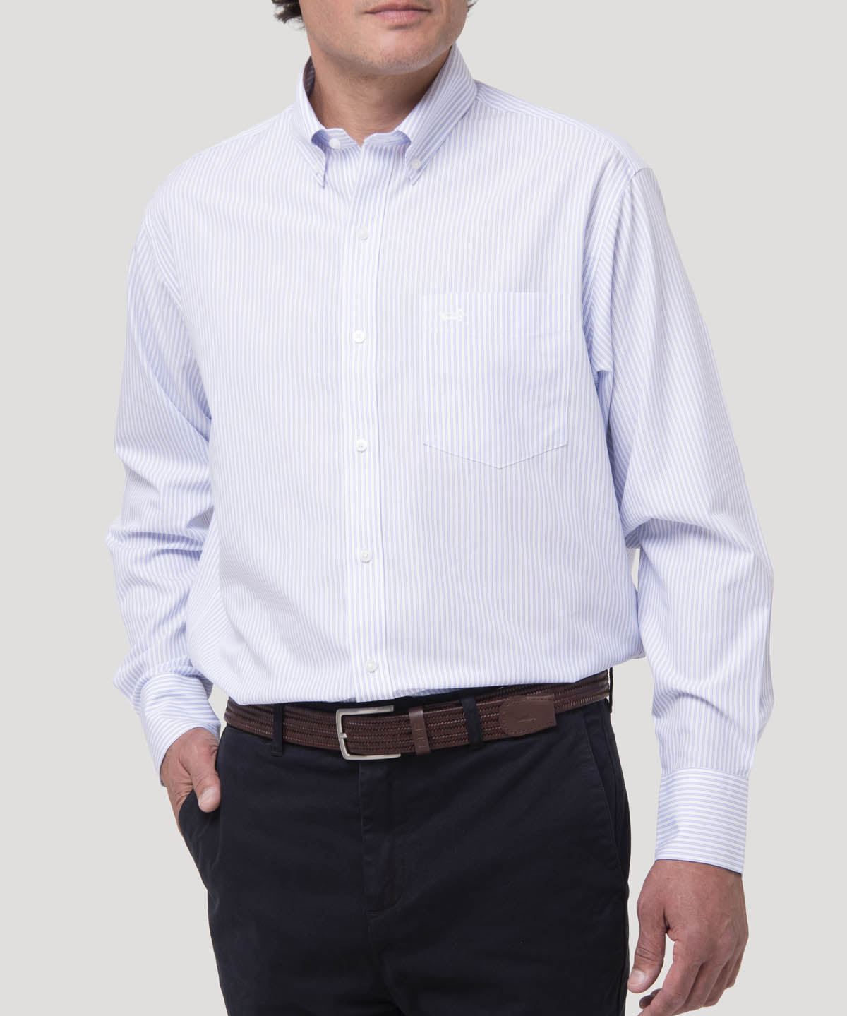 Camisa Algodón Hombre WF PB Café Rockford