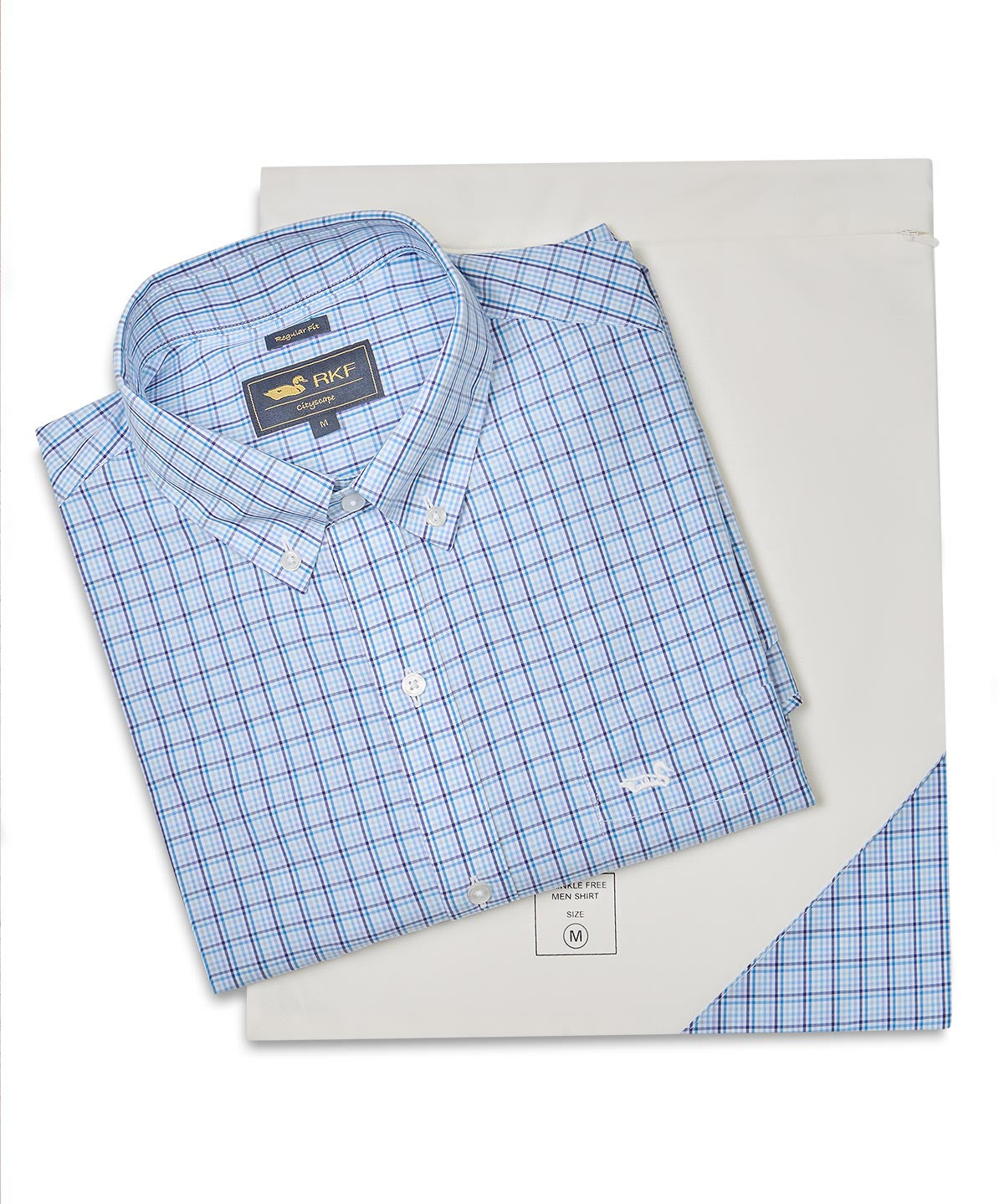 Camisa Algodón Hombre WF PB Azul Rockford