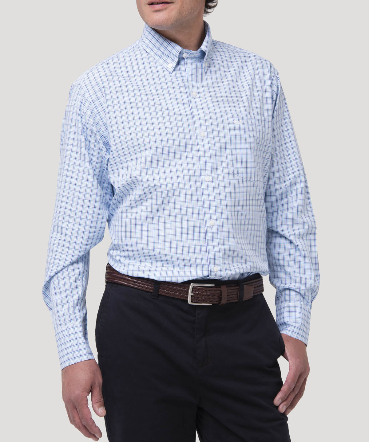 Camisa Algodón Hombre WF PB Azul Rockford