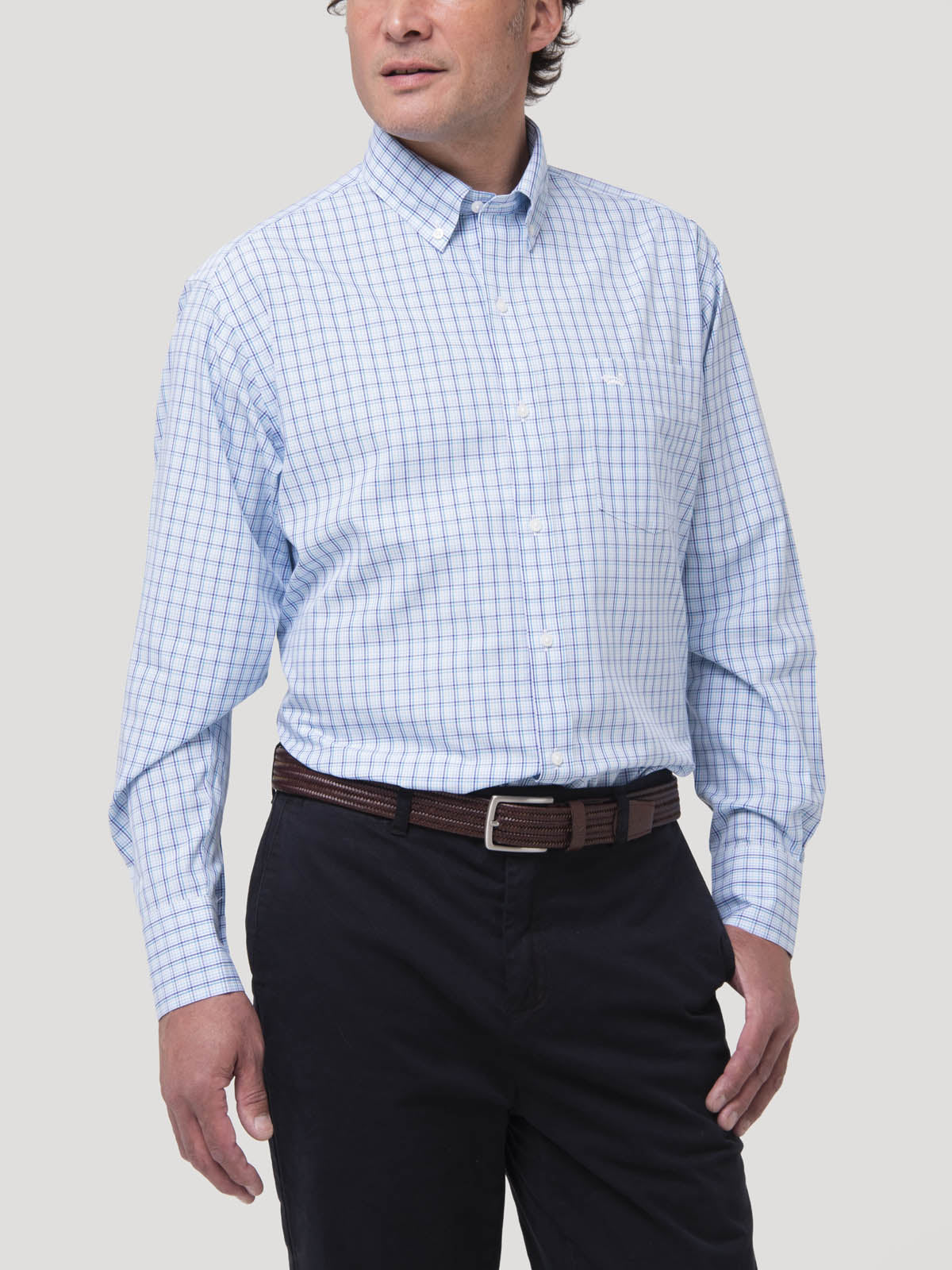Camisa Algodón Hombre WF PB Azul Rockford