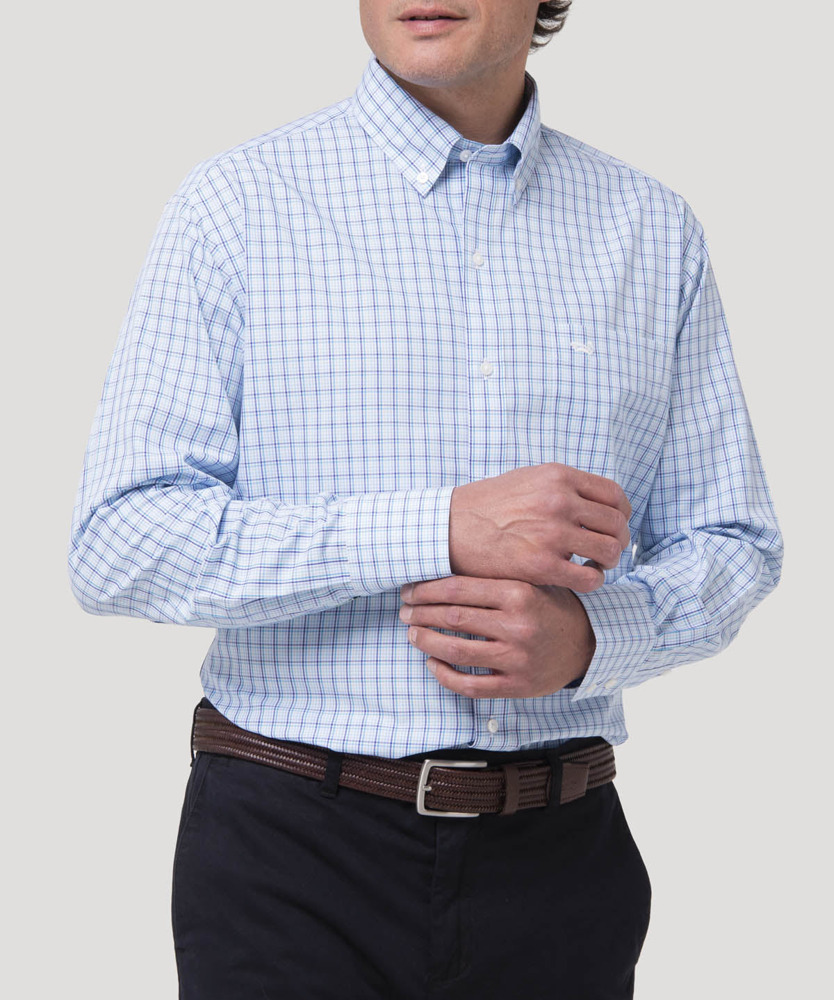 Camisa Algodón Hombre WF PB Azul Rockford