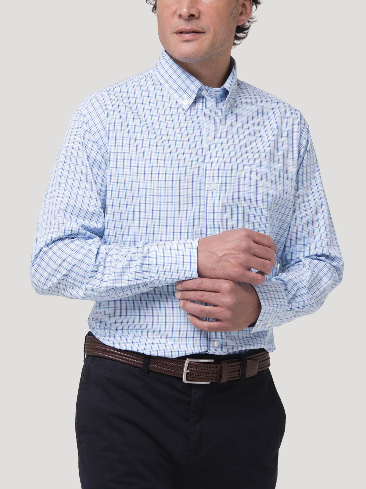 Camisa Algodón Hombre WF PB Azul Rockford