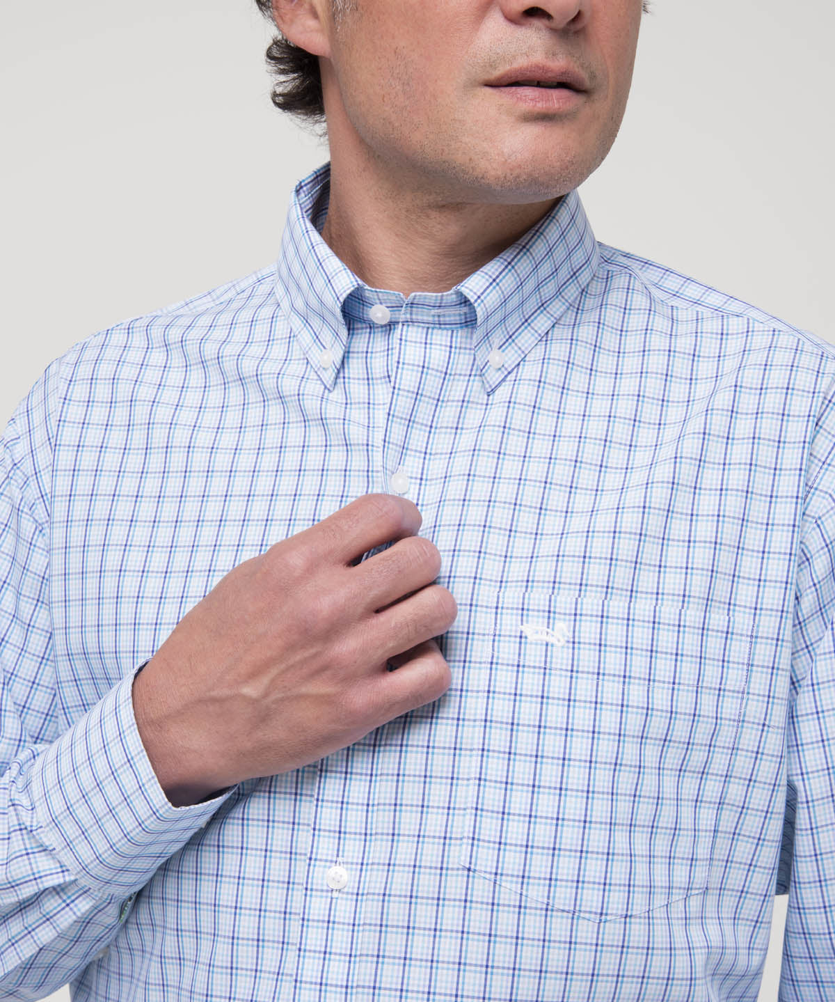 Camisa Algodón Hombre WF PB Azul Rockford