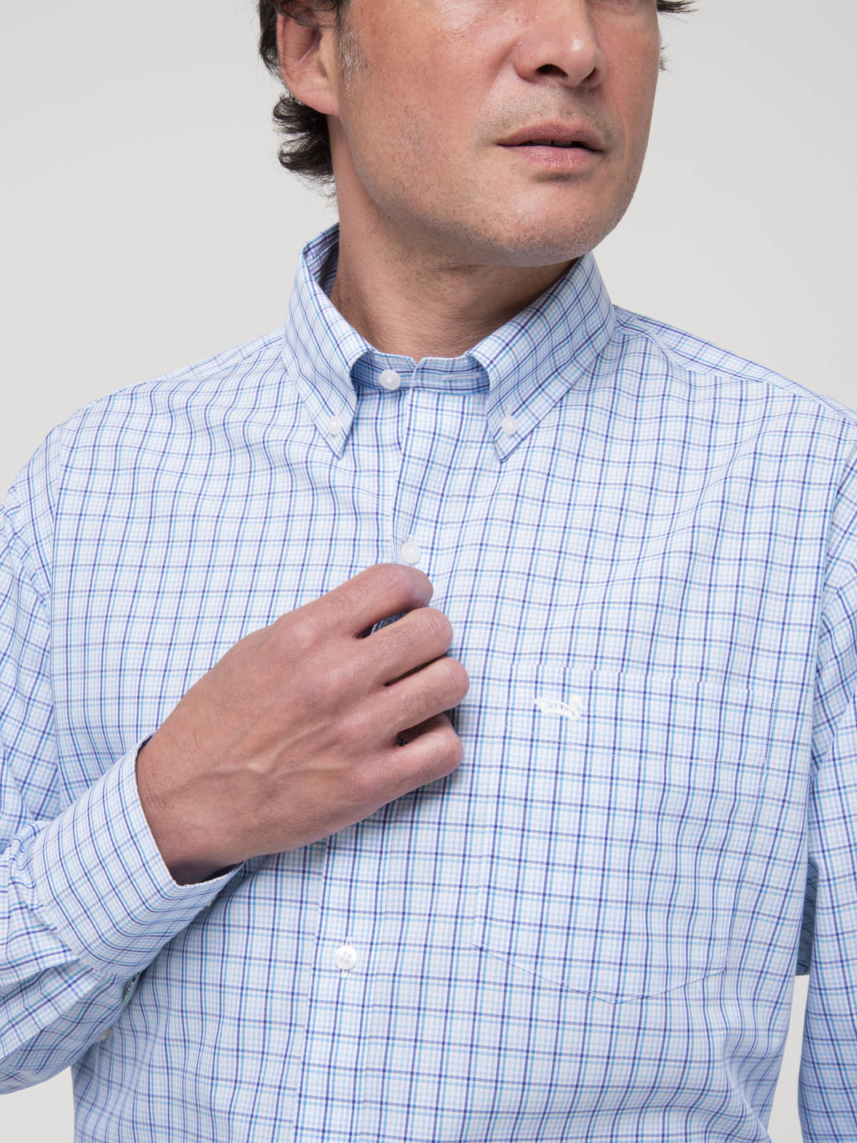 Camisa Algodón Hombre WF PB Azul Rockford