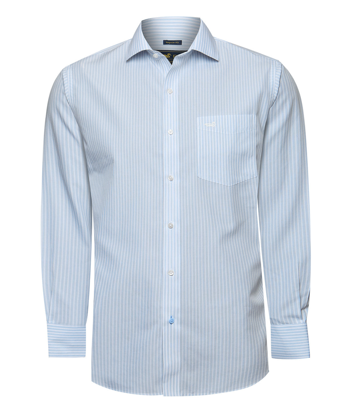 Camisa Algodón Hombre Wf Pc Celeste Rayas Rockford
