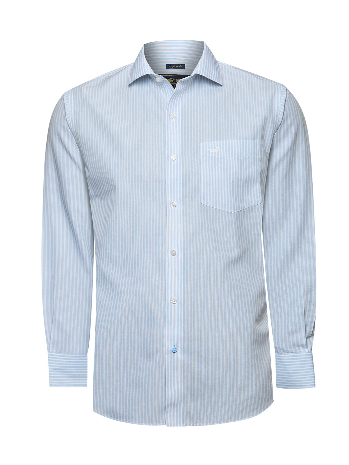 Camisa Algodón Hombre Wf Pc Celeste Rayas Rockford