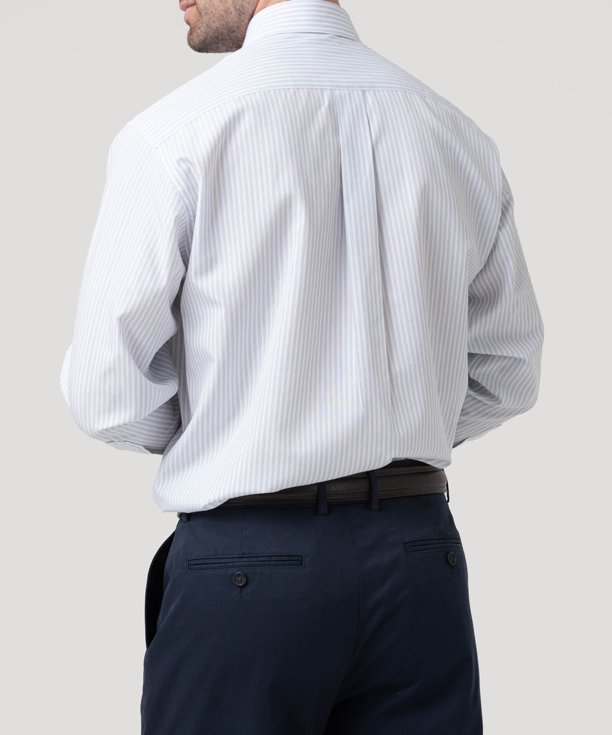 Camisa Algodón Hombre Wf Pc Celeste Rayas Rockford