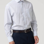 Camisa Algodón Hombre Wf Pc Celeste Rayas Rockford