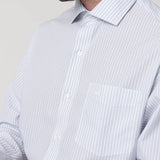 Camisa Algodón Hombre Wf Pc Celeste Rayas Rockford