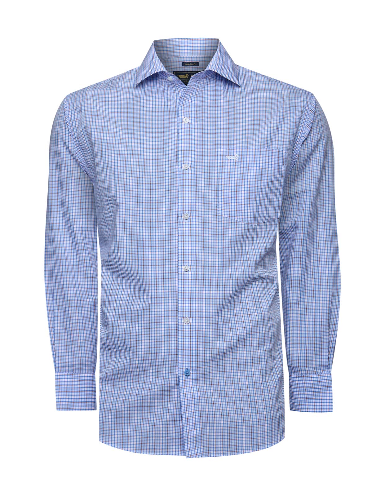 Camisa Algodón Hombre Wf Pc Azul Cuadrillé Rockford