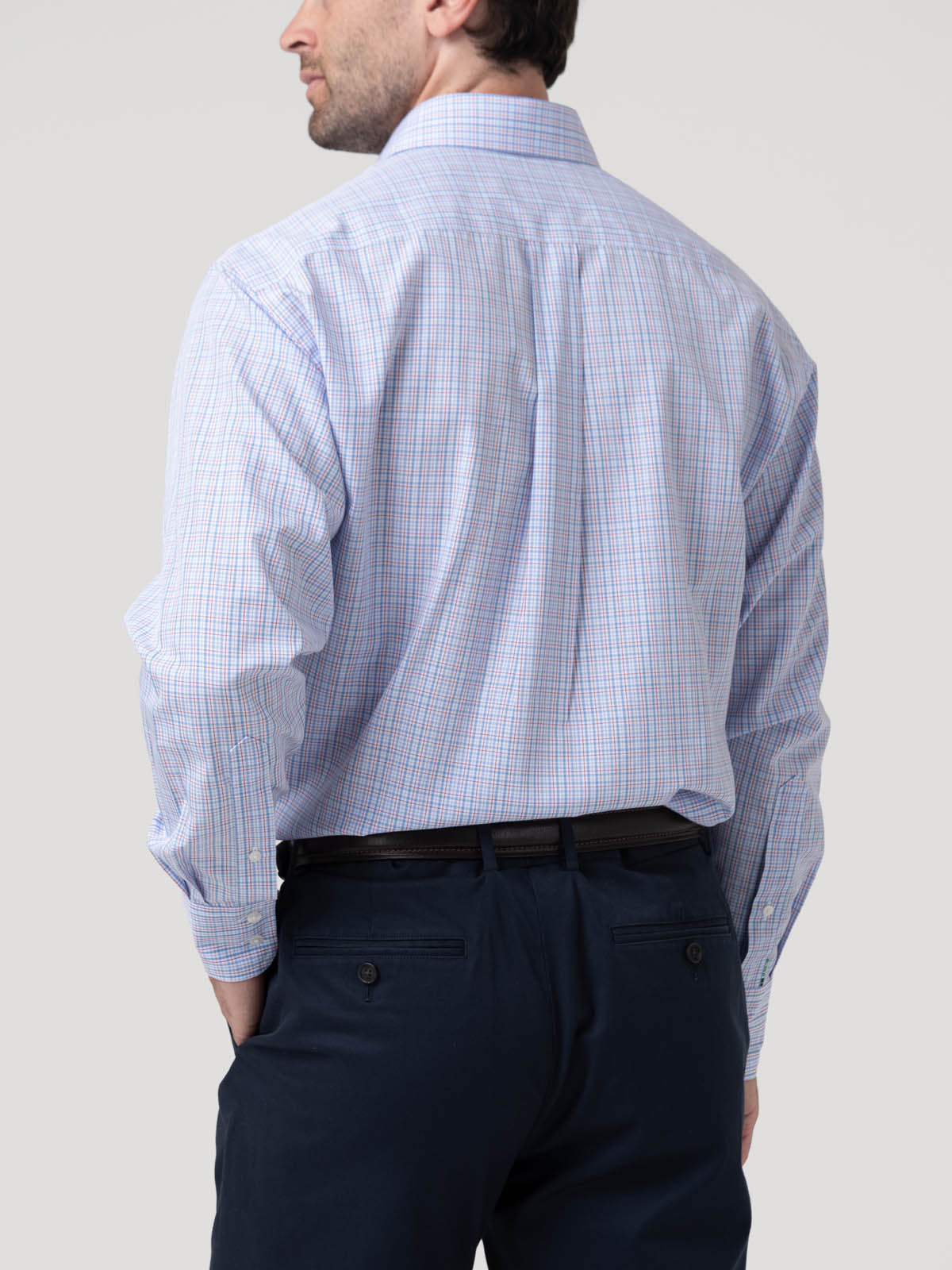 Camisa Algodón Hombre Wf Pc Azul Cuadrillé Rockford