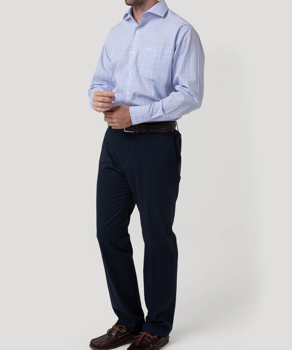 Camisa Algodón Hombre Wf Pc Azul Cuadrillé Rockford