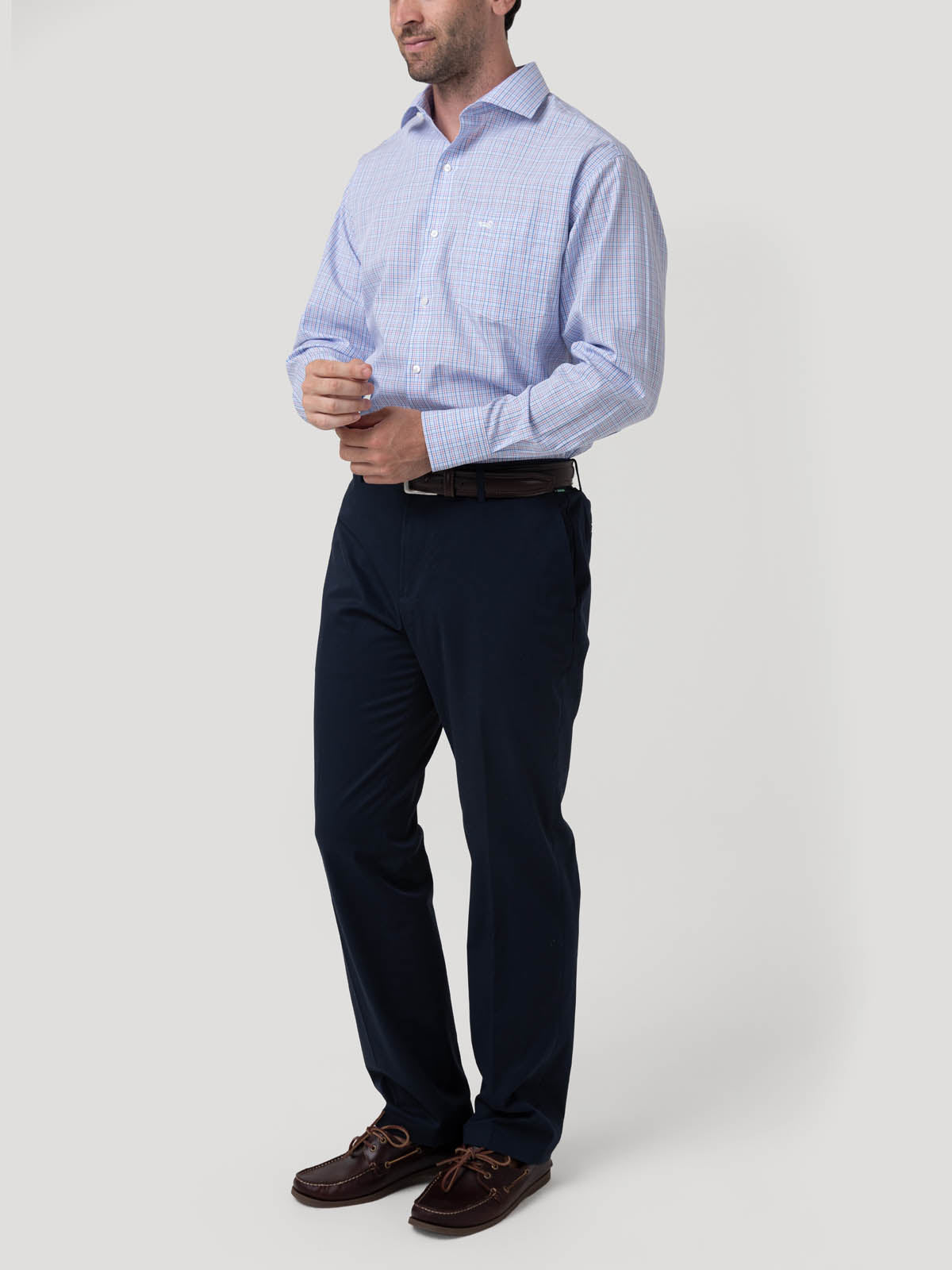 Camisa Algodón Hombre Wf Pc Azul Cuadrillé Rockford