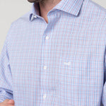 Camisa Algodón Hombre Wf Pc Azul Cuadrillé Rockford