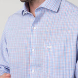 Camisa Algodón Hombre Wf Pc Azul Cuadrillé Rockford