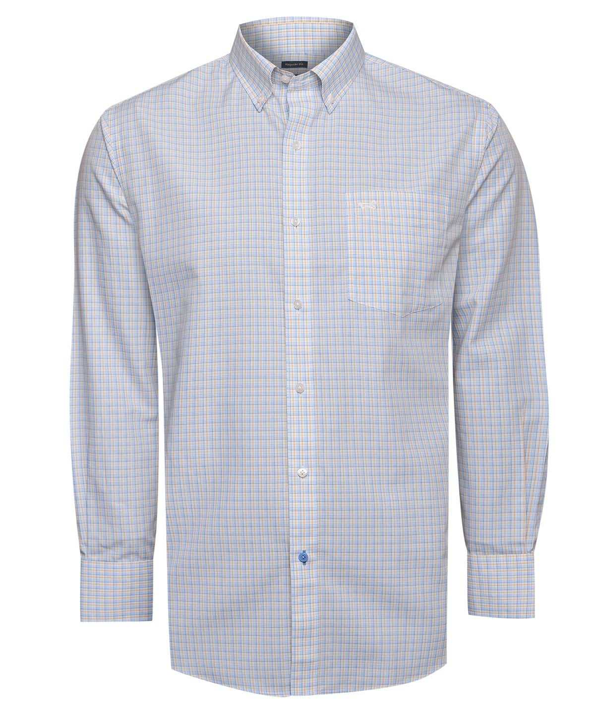 Camisa Algodón Hombre Wf Pb Blanco Cuadrillé Rockford