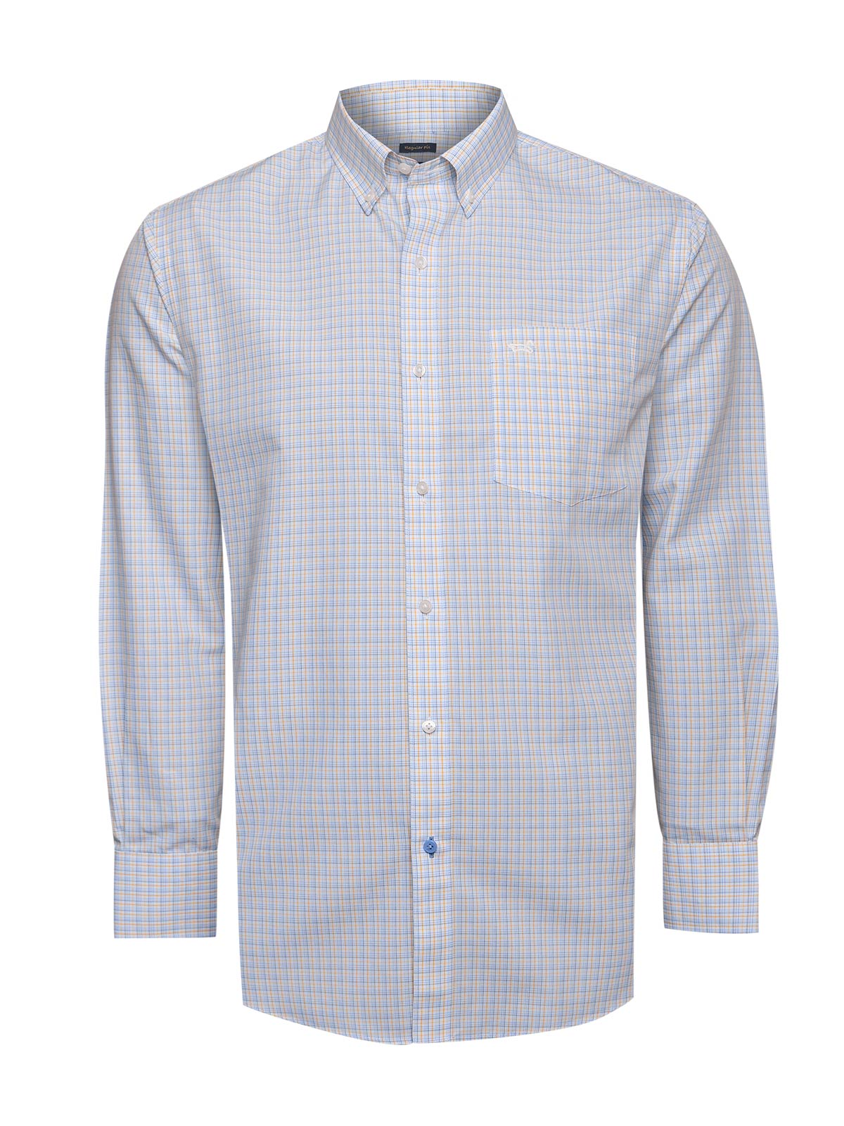 Camisa Algodón Hombre Wf Pb Blanco Cuadrillé Rockford