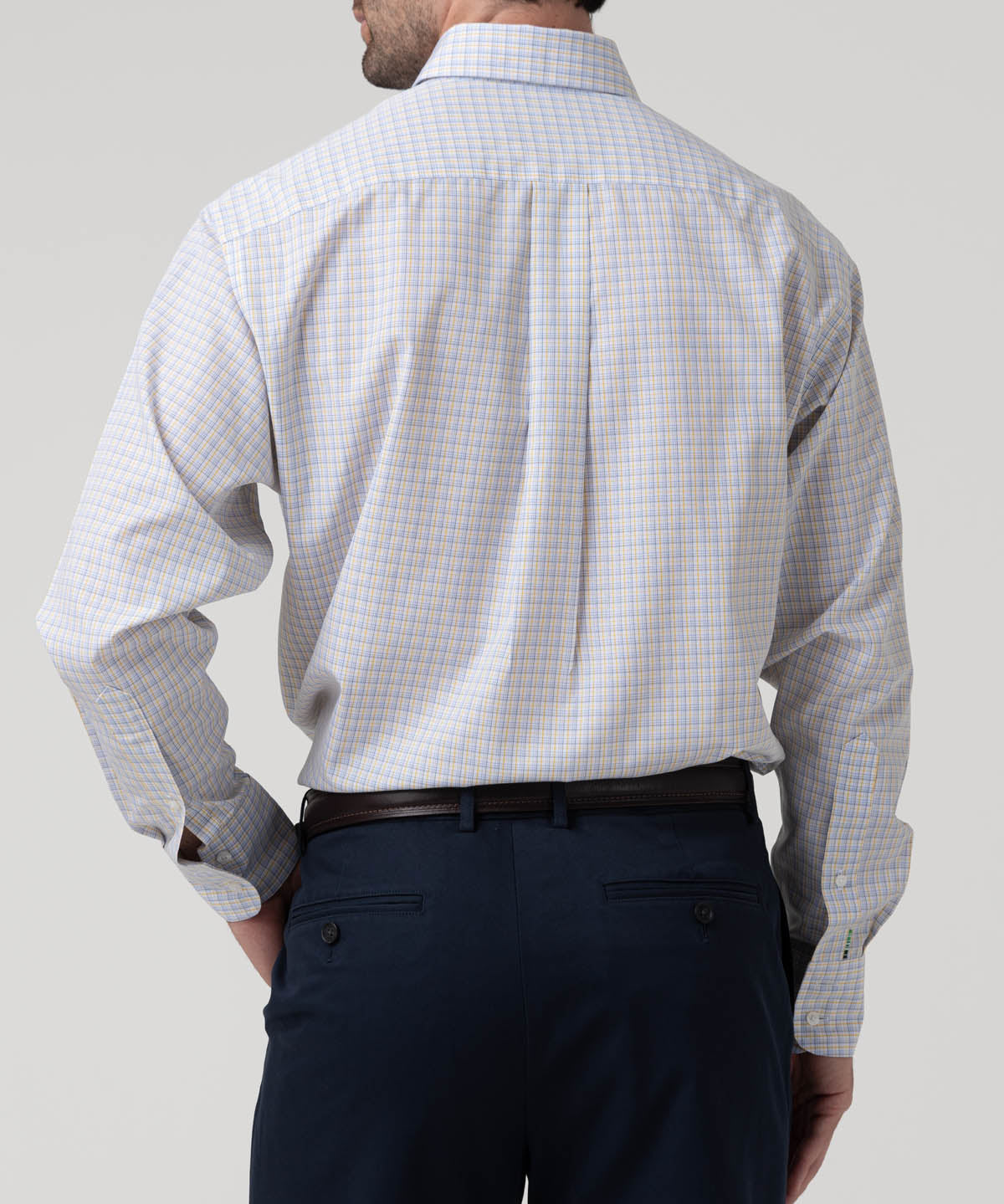 Camisa Algodón Hombre Wf Pb Blanco Cuadrillé Rockford