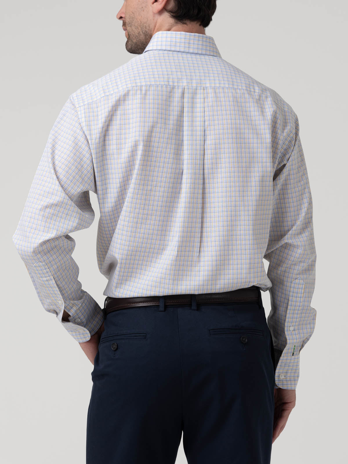 Camisa Algodón Hombre Wf Pb Blanco Cuadrillé Rockford