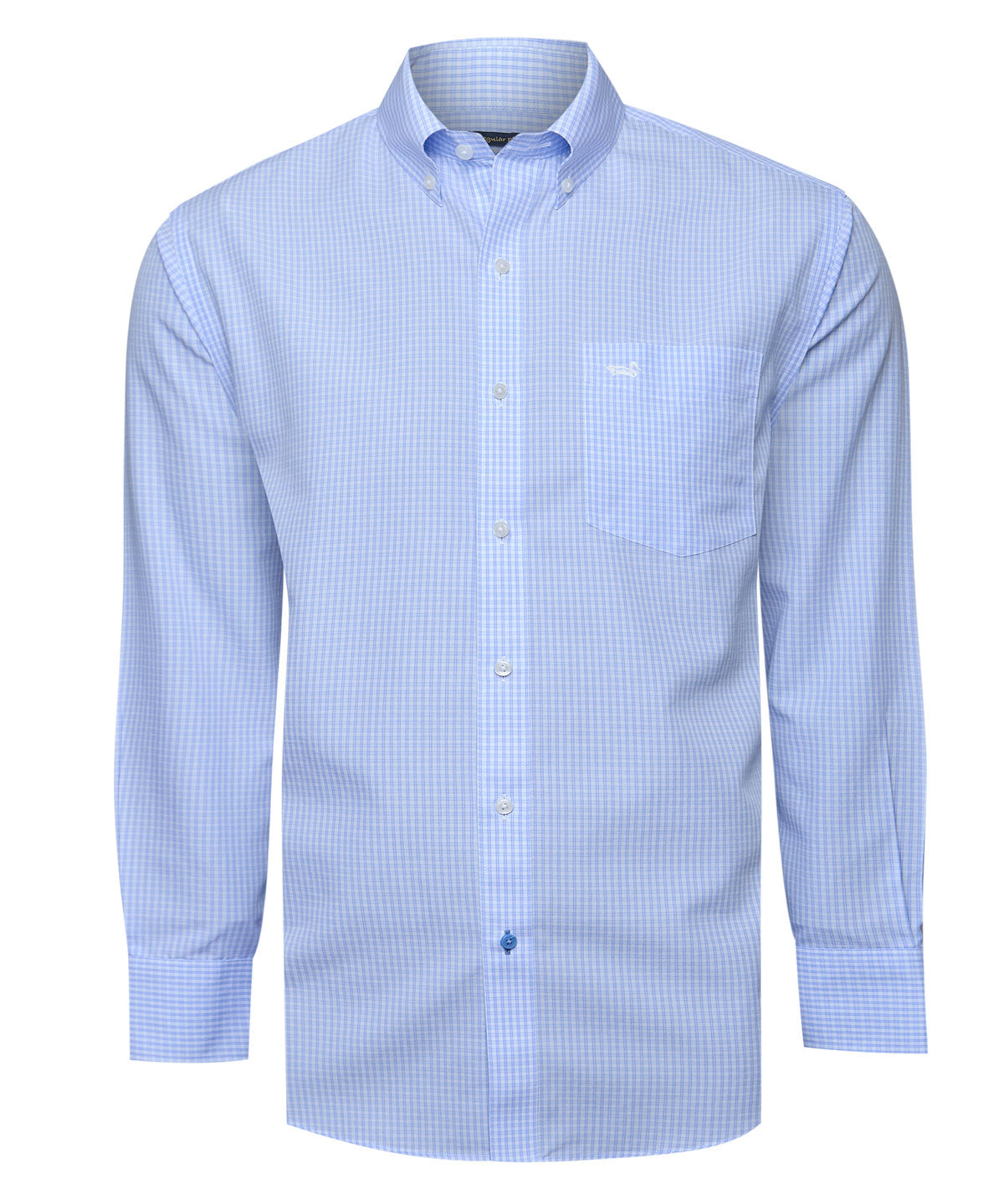 Camisa Algodón Hombre Wf Pb Celeste Cuadrillé Rockford