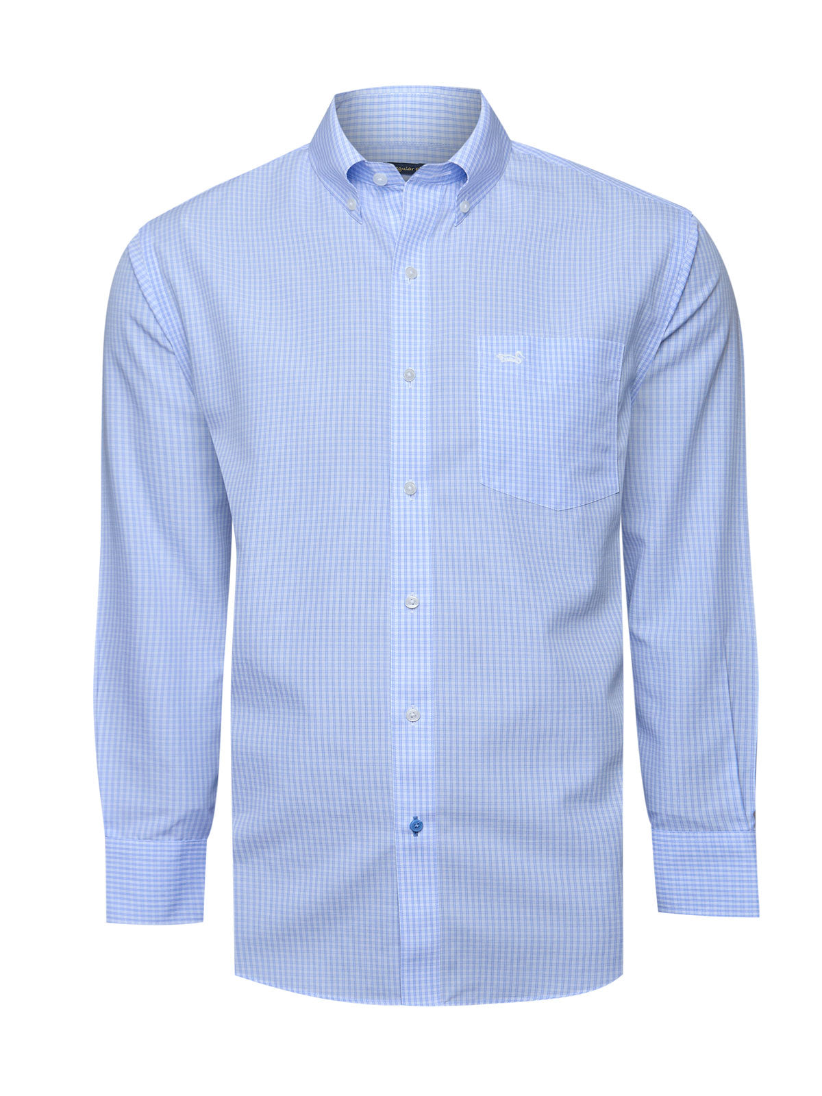 Camisa Algodón Hombre Wf Pb Celeste Cuadrillé Rockford