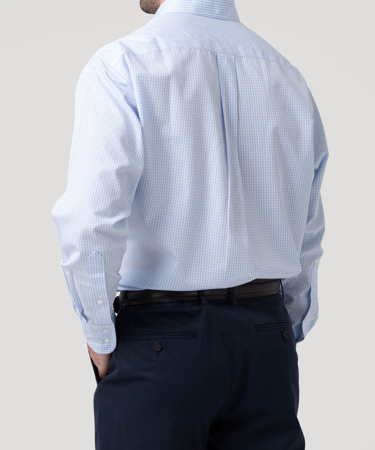 Camisa Algodón Hombre Wf Pb Celeste Cuadrillé Rockford