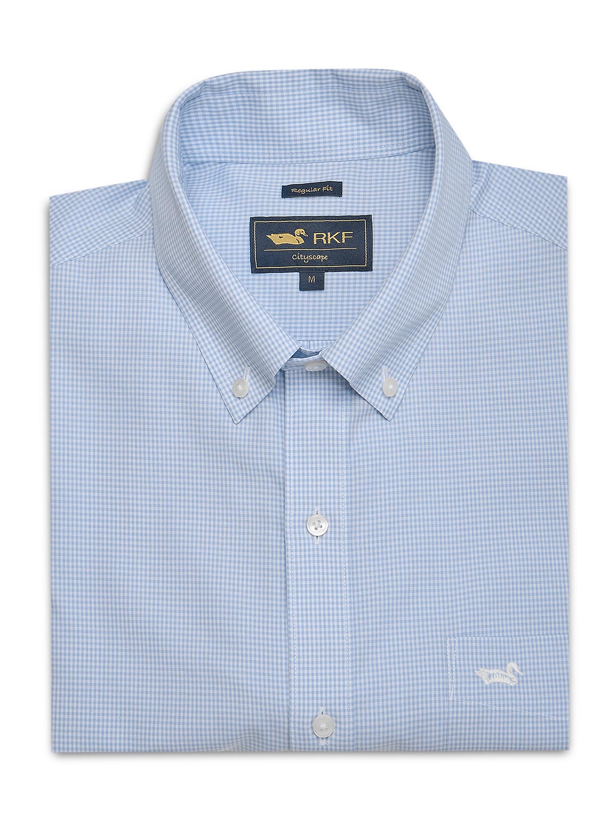 Camisa Algodón Hombre Wf Pb Azul Cuadrillé Rockford